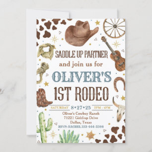 Convite De Aniversário Do Cowboy, Convite Para 1ru