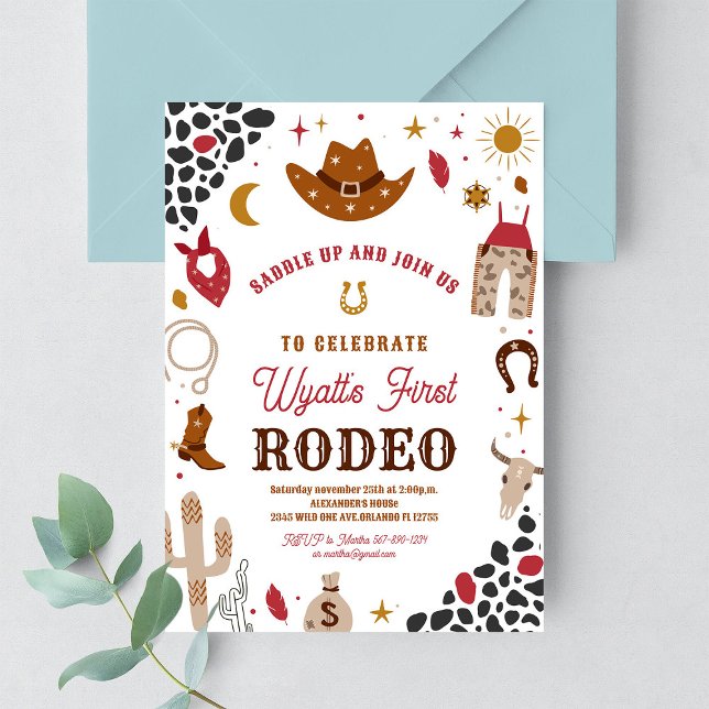 Convite de Aniversário do Cowboy do Velho Oeste do (Criador carregado)