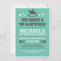 Convite de Aniversário do Cowboy Ocidental