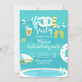 Convite de Aniversário do Criança de Festa de pisc