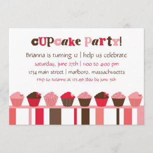 Convite de aniversário do cupcake