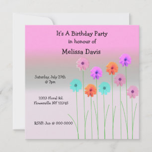 Convite de Aniversário do Dazzling Daisies