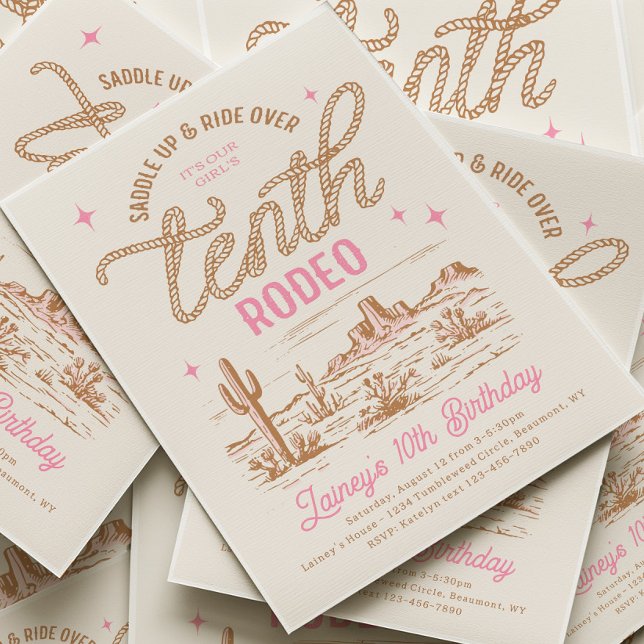 Convite de Aniversário do Décimo Rodeio Rosa (Criador carregado)