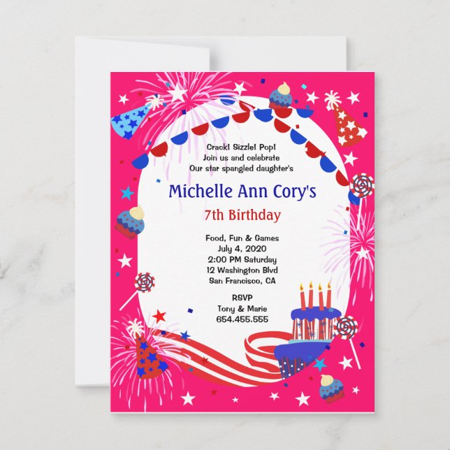 Convite de aniversário do Dia da Independência (Frente)