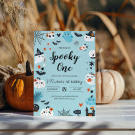 Convite de Aniversário do Dia das Bruxas Azul