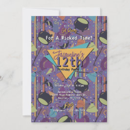 Convite de Aniversário do Dia das Bruxas Retro Rox