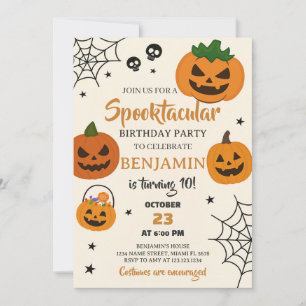 Convite de Aniversário do Dia das Bruxas Spooktacu