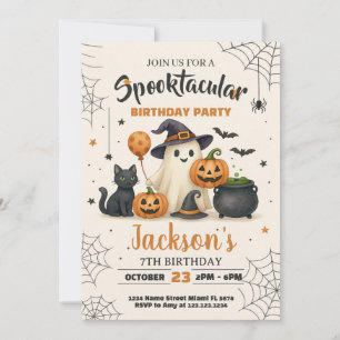 Convite de Aniversário do Dia das Bruxas Spooktacu
