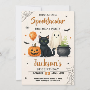 Convite de Aniversário do Dia das Bruxas Spooky