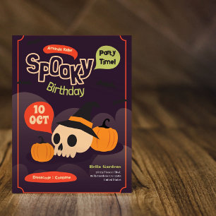 Convite de Aniversário do Dia das Bruxas Spooky