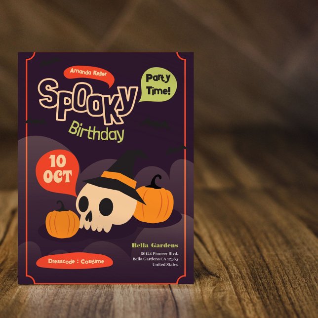 Convite de Aniversário do Dia das Bruxas Spooky (Criador carregado)