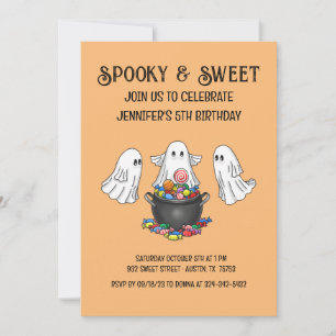 Convite de Aniversário do Dia das Bruxas Spooky &