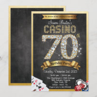 Convite de Aniversário do Diamond Dourado do Casin
