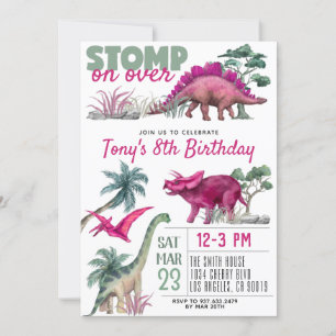Convite de aniversário do Dinossaur