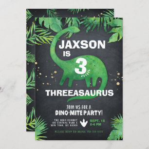 Convite de aniversário do Dinossaur