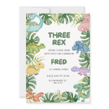 Convite de aniversário do Dinossaur