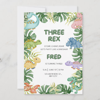 Convite de aniversário do Dinossaur