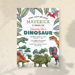 Convite de aniversário do Dinossaur