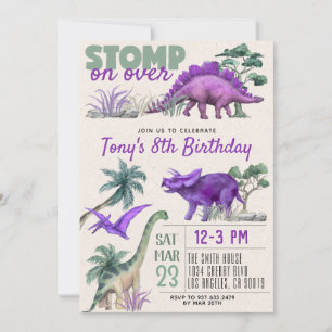 Convite de aniversário do Dinossaur