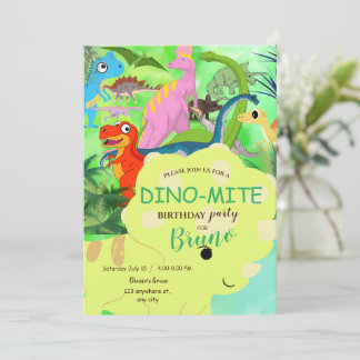 Convite de aniversário do Dinossaur