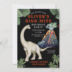Convite de aniversário do Dinossaur