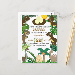 Convite de aniversário do Dinossaur: Dino Adventur