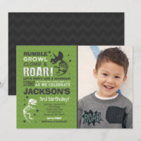 Convite de aniversário do Dinossaur Festa Fóssil d