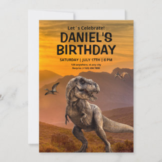 Convite de aniversário do Dinossauro, Aniversário