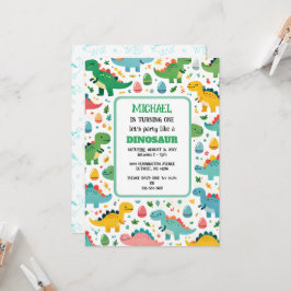 Convite de aniversário do Dinossauro Personalizado