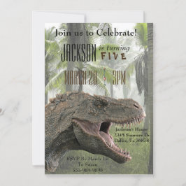 Convite de Aniversário do Dinossauro T-Rex Tyranno
