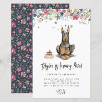 Convite de Aniversário do Doberman Pinscher Dog