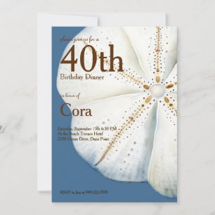 Convite de Aniversário do Dólar de Areia de Aquare