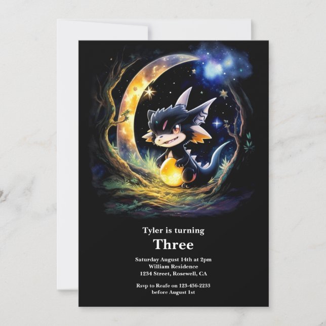 Convite de aniversário do dragão (Frente)