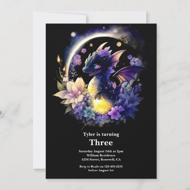 Convite de aniversário do dragão (Frente)