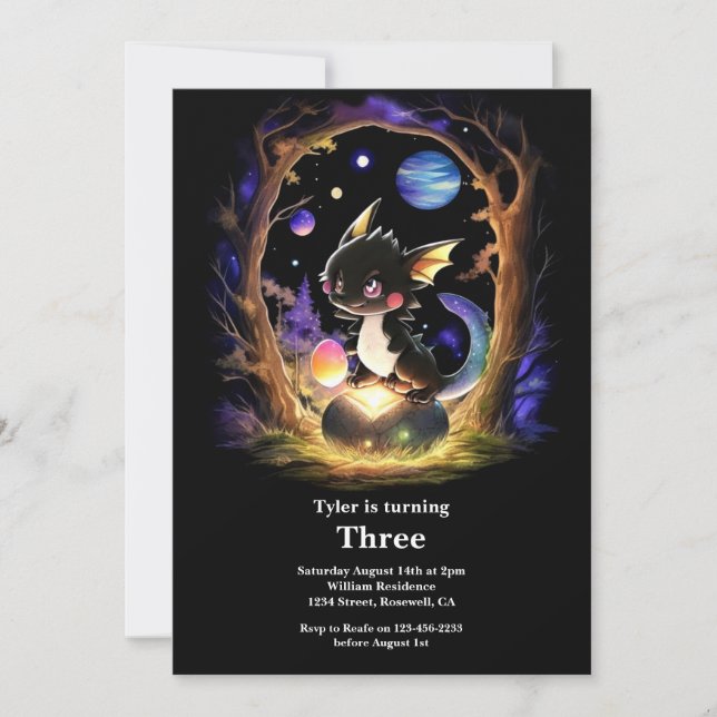 Convite de aniversário do dragão (Frente)