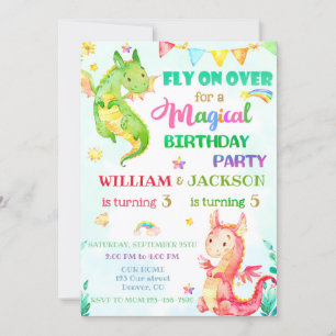 Convite de aniversário do Dragon Convite de anive