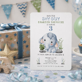 Convite de Aniversário do Elefante Tímido