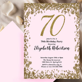 Convite de Aniversário do Elegante 70 com Sequênci