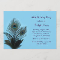 Convite de Aniversário do Elegante Peacock