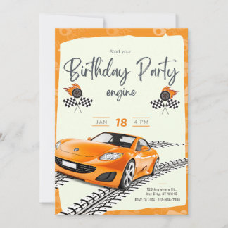 Convite de Aniversário do Empilhador de Carros de