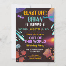 Convite de Aniversário do Espaço Exterior