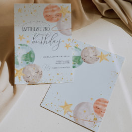 Convite de aniversário do Espaço Exterior do Menin