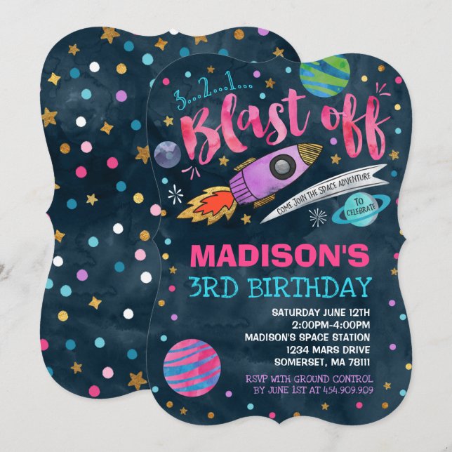 Convite de Aniversário do Espaço Festa Exterior (Frente/Verso)