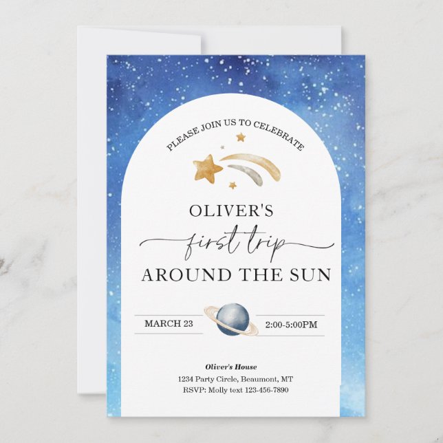 Convite de Aniversário do Espaço | Primeiro Aniver (Frente)