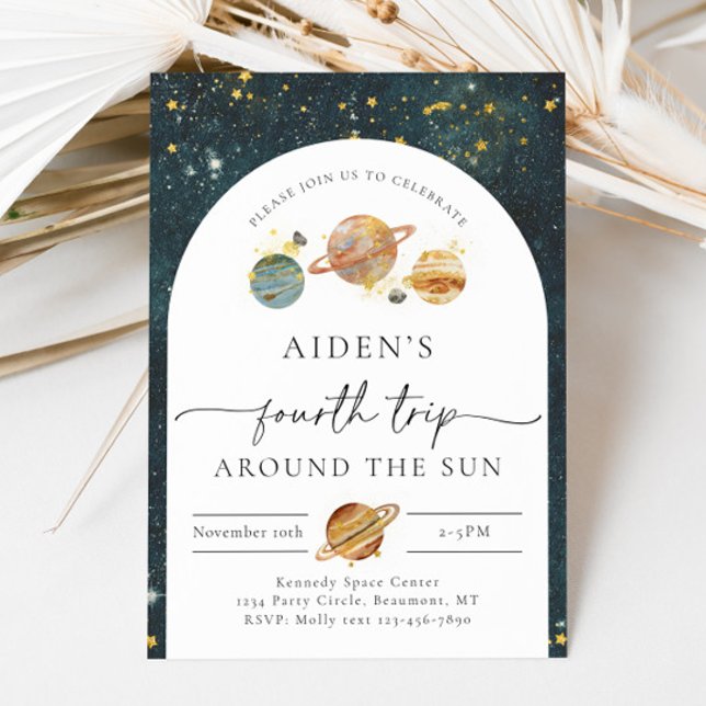 Convite de Aniversário do Espaço | Quarto aniversá (Criador carregado)