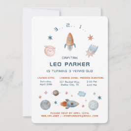 Convite de Aniversário do Espaço - Tema II do Fogu