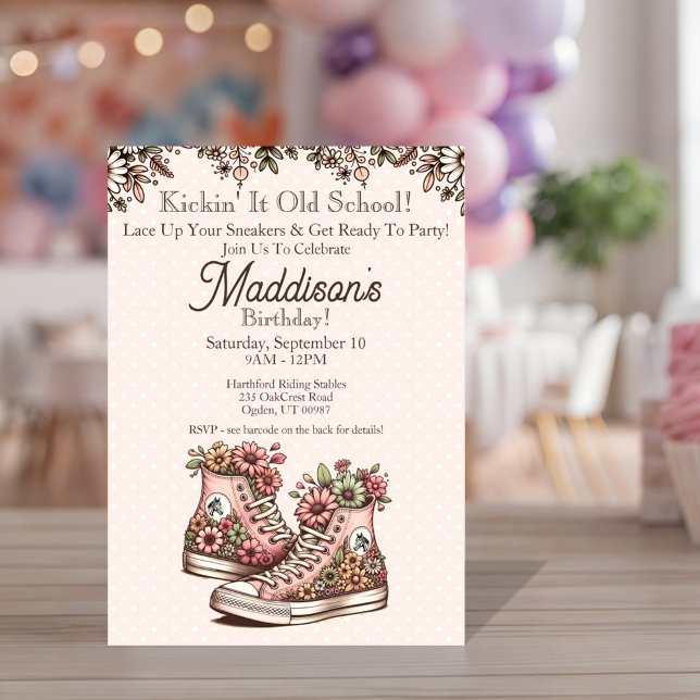 Convite de Aniversário do Estilo Retro (Instant Download available! )