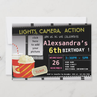 Convite de aniversário DO FILME DE IMAGEM