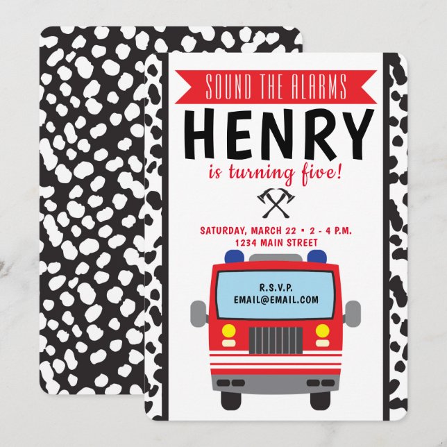 Convite de Aniversário do Firecaminhão (Frente/Verso)