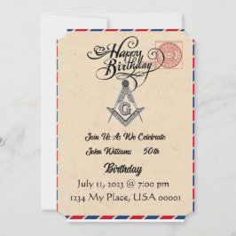 Convite de Aniversário do Freemason